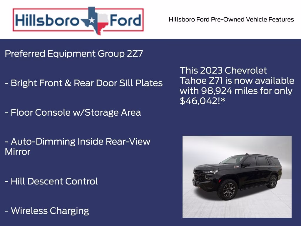 2023 Black Chevrolet Tahoe Z71 4X4 SUV