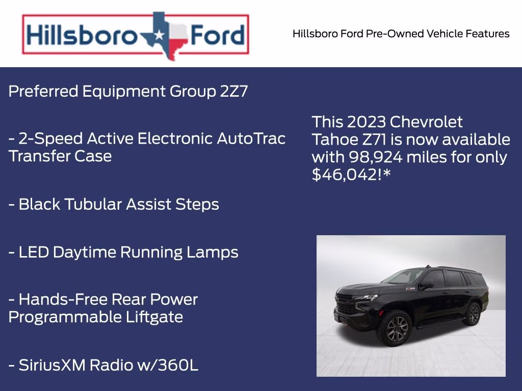 2023 Black Chevrolet Tahoe Z71 4X4 SUV