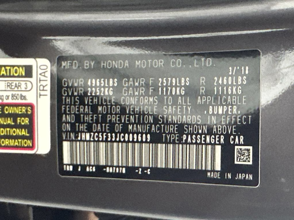 2018 Modern Steel Metallic Honda Clarity Plug-In Hybrid Touring FWD Sedan