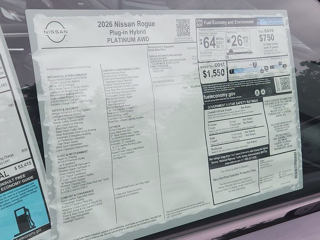 2026 Moonrock Gray Nissan Rogue Plug-In Hybrid Platinum AWD SUV