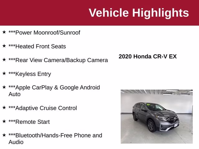 2020 Modern Steel Metallic Honda CR-V EX AWD SUV
