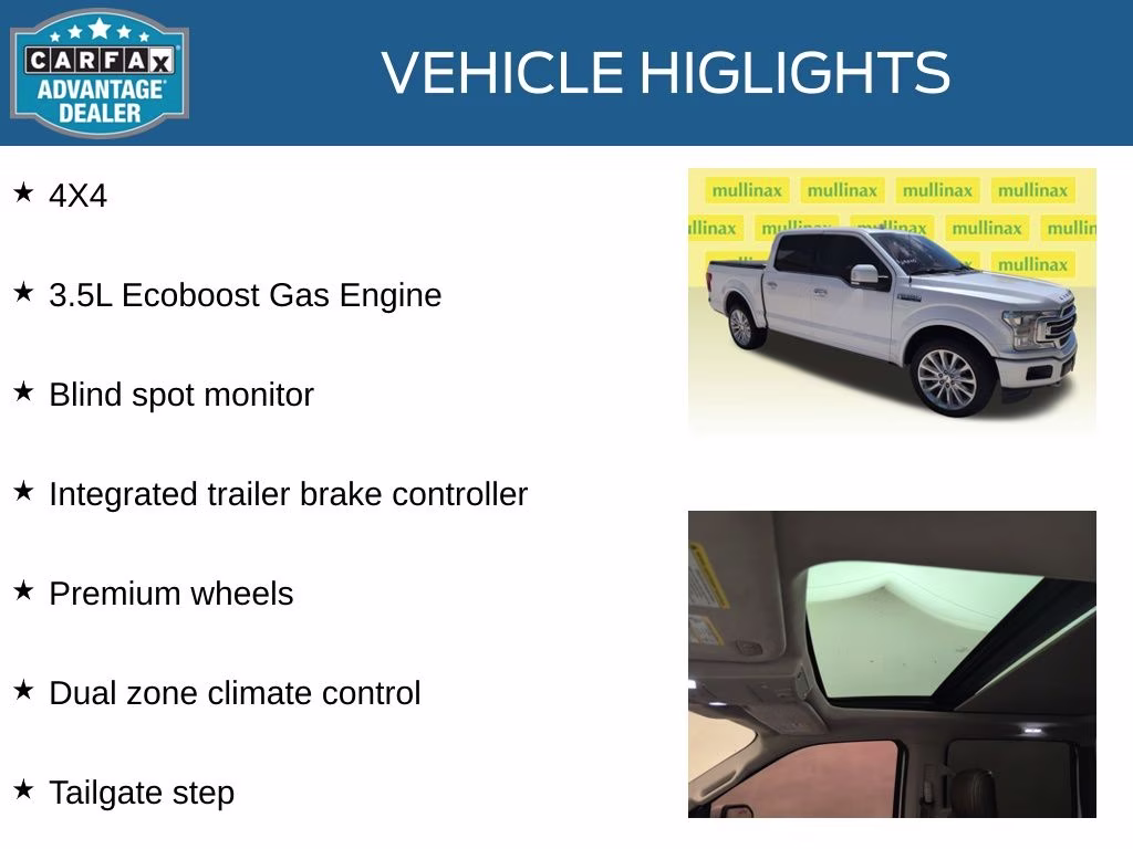 2019 White Platinum Clearcoat Metallic Ford F-150 Limited 4X4 Truck