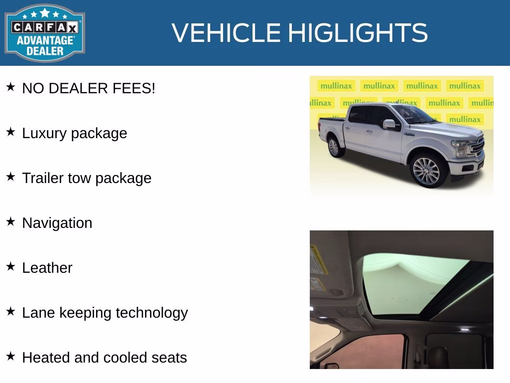 2019 White Platinum Clearcoat Metallic Ford F-150 Limited 4X4 Truck