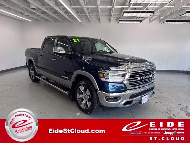 2021 Patriot Blue Pearlcoat Ram 1500 Laramie 4X4 Truck