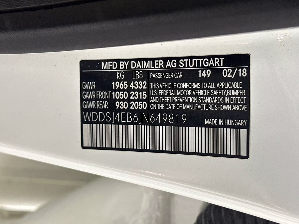 2018 Polar White Mercedes-Benz CLA CLA 250 FWD Sedan