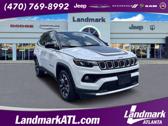 2023 Bright White Clearcoat Jeep Compass Limited 4X4 SUV