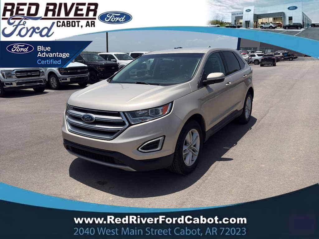 2018 White Gold Metallic Ford Edge SEL AWD SUV