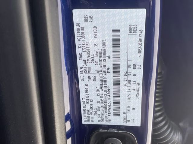 2026 Argon Blue Metallic Ford F-150 Lariat 4X4 Truck