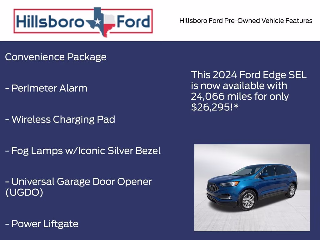 2024 Atlas Blue Metallic Ford Edge SEL AWD SUV