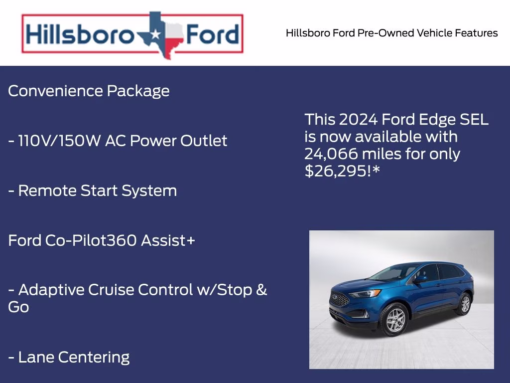 2024 Atlas Blue Metallic Ford Edge SEL AWD SUV