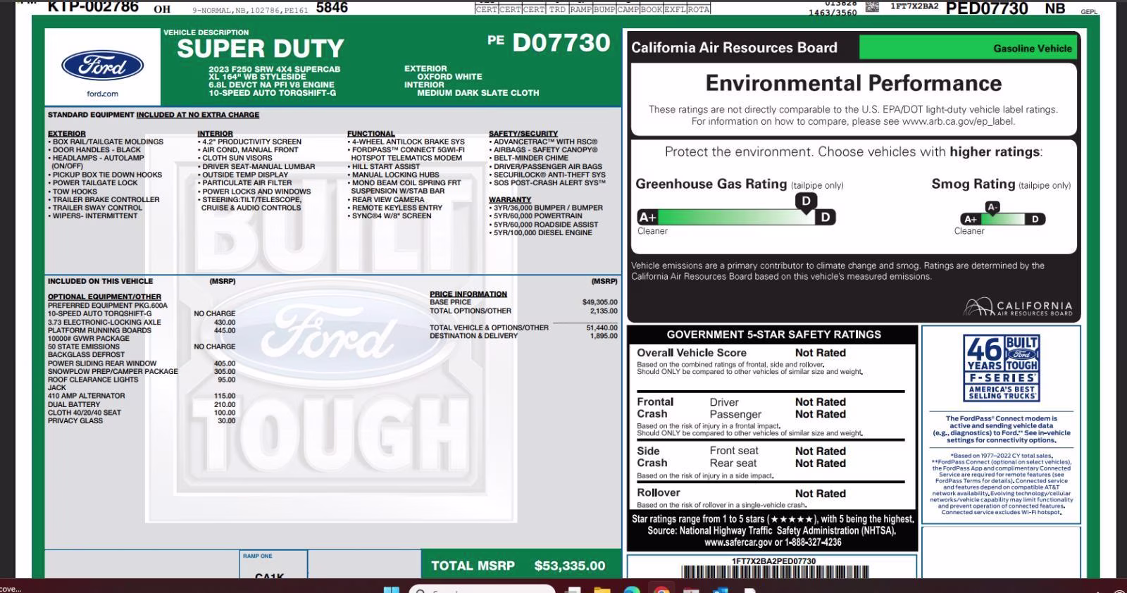 2023 Oxford White Ford Super Duty F-250 SRW XL 4X4 Truck