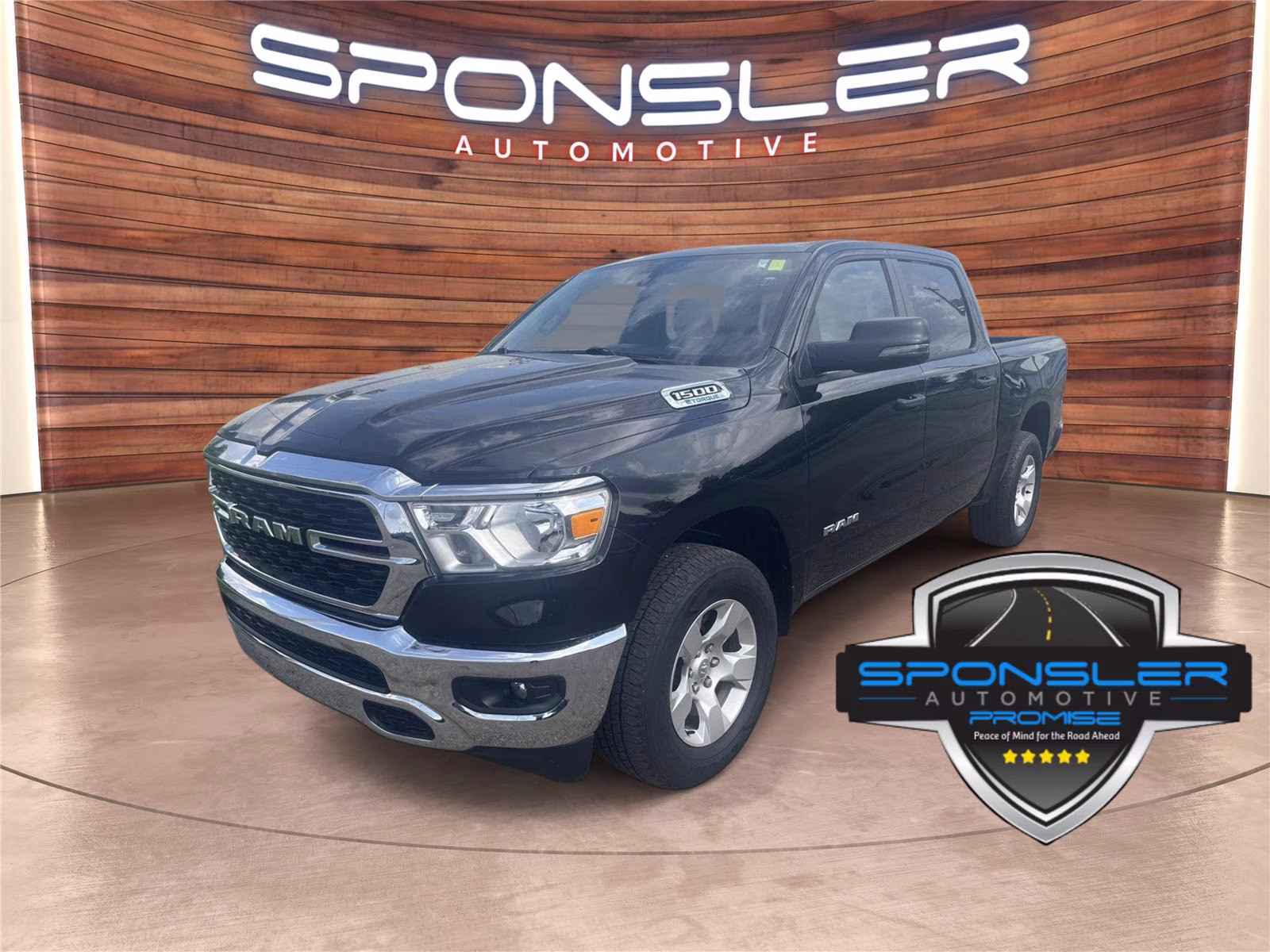 2023 Diamond Black Crystal Pearlcoat Ram 1500 Big Horn 4X4 Truck