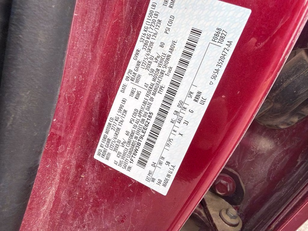 2020 Red Ford Super Duty F-350 SRW Lariat 4X4 Truck