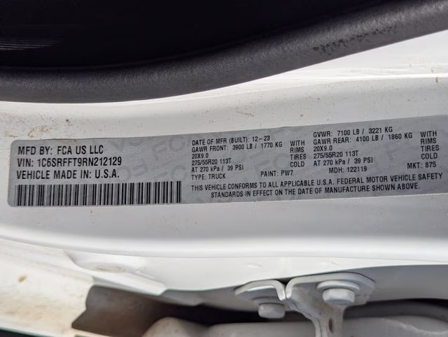 2024 Bright White Clearcoat Ram 1500 Big Horn/Lone Star 4X4 Truck