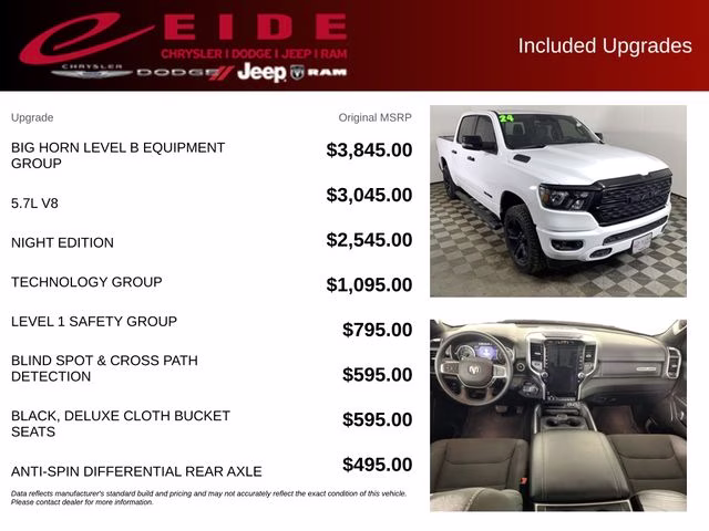2024 Bright White Clearcoat Ram 1500 Lone Star 4X4 Truck