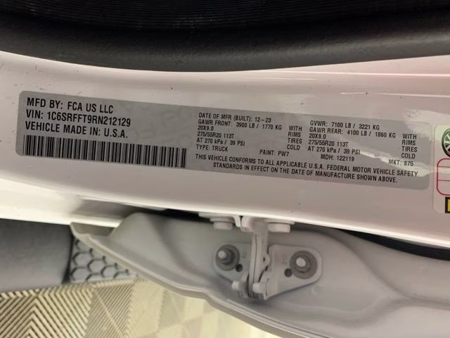 2024 Bright White Clearcoat Ram 1500 Lone Star 4X4 Truck