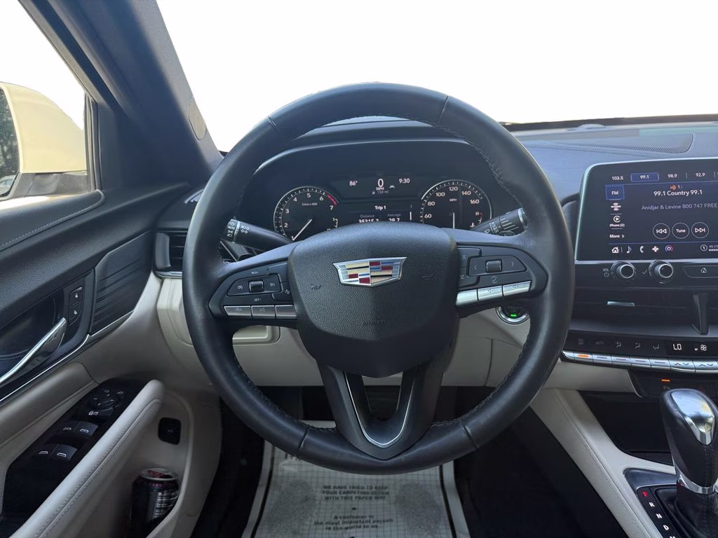 2023 Crystal White Tricoat Cadillac CT4 Luxury RWD Sedan