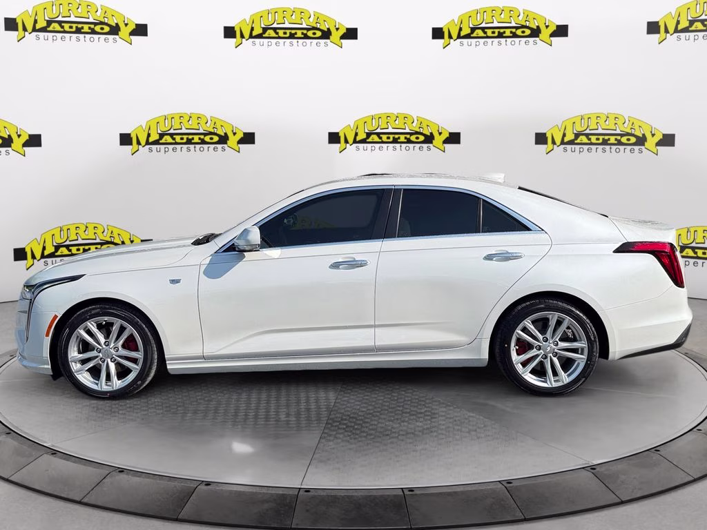 2023 Crystal White Tricoat Cadillac CT4 Luxury RWD Sedan