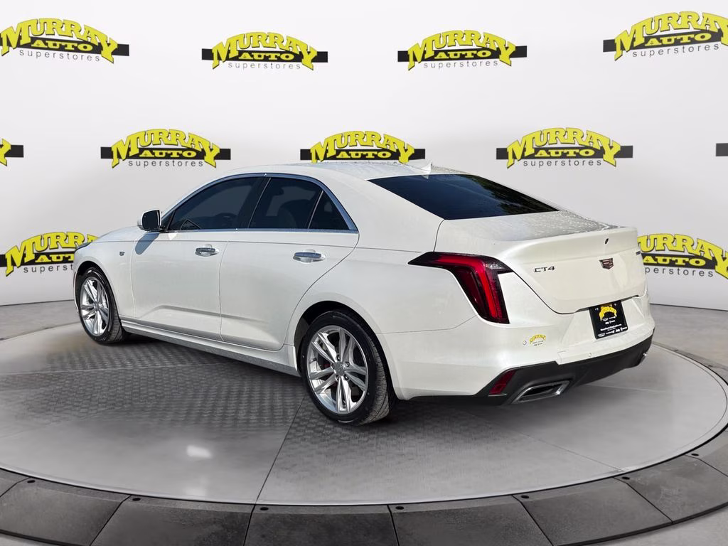 2023 Crystal White Tricoat Cadillac CT4 Luxury RWD Sedan