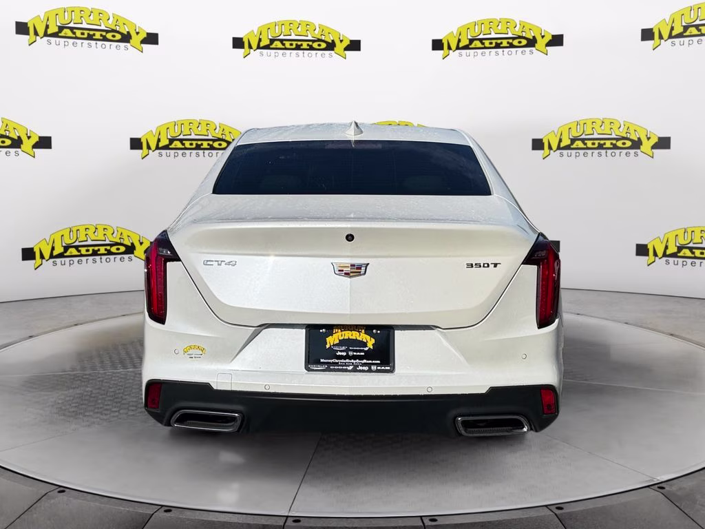 2023 Crystal White Tricoat Cadillac CT4 Luxury RWD Sedan