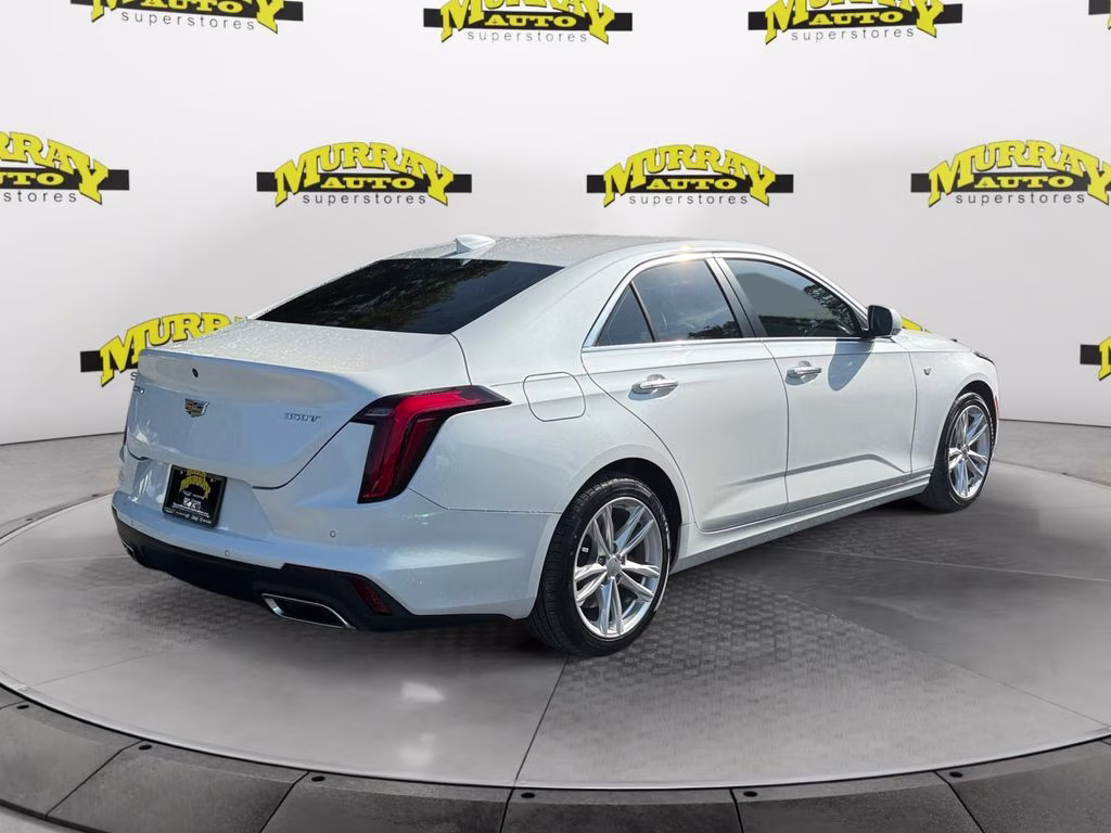 2023 Crystal White Tricoat Cadillac CT4 Luxury RWD Sedan