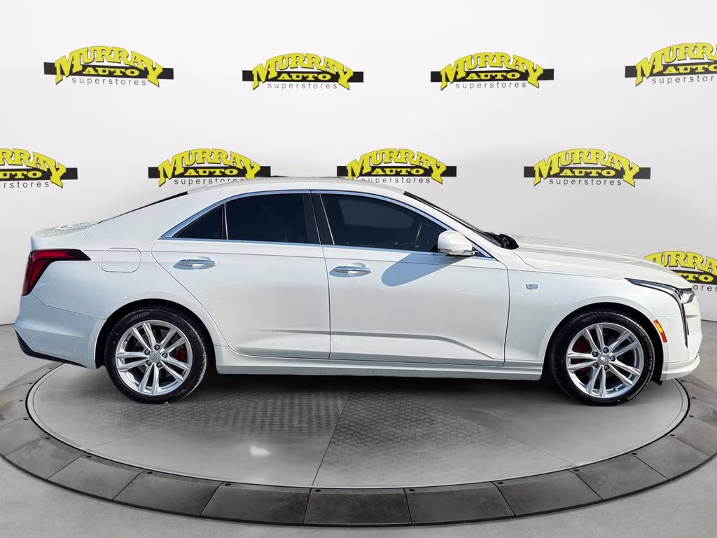 2023 Crystal White Tricoat Cadillac CT4 Luxury RWD Sedan