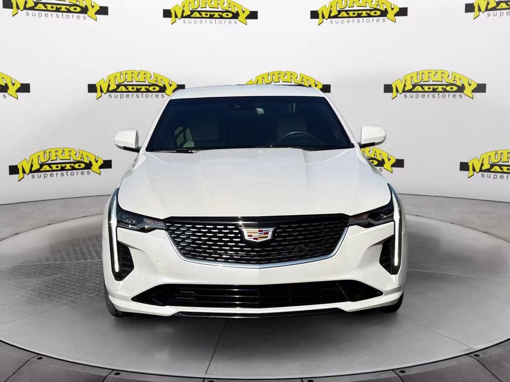 2023 Crystal White Tricoat Cadillac CT4 Luxury RWD Sedan