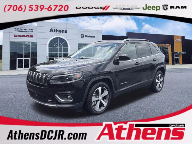 2021 Diamond Black Crystal Pearlcoat Jeep Cherokee Limited FWD SUV