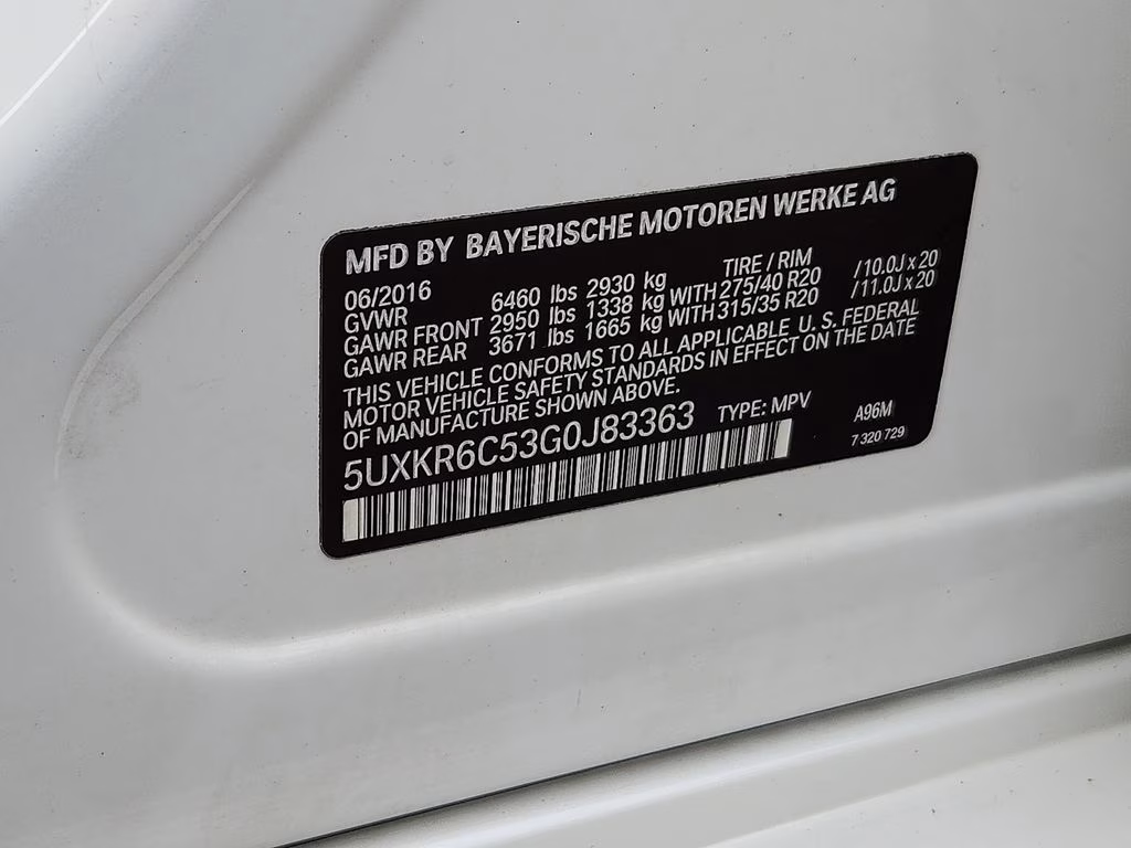2016 White Metallic BMW X5 xDrive50i AWD SUV