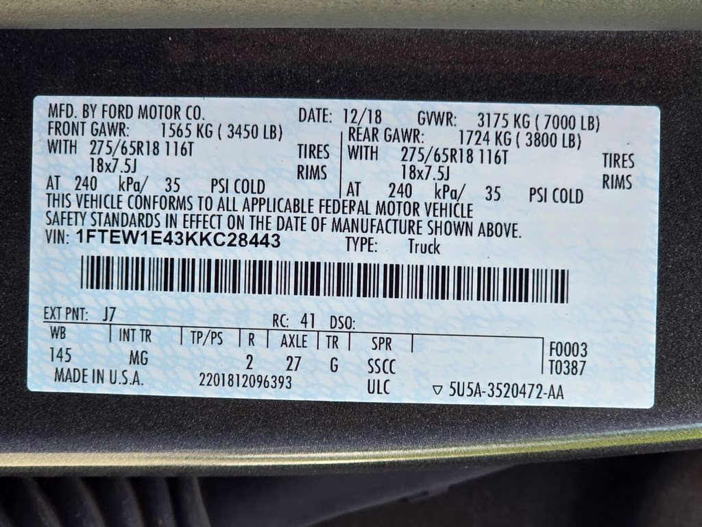 2019 Magnetic Metallic Ford F-150 XLT 4X4 Truck