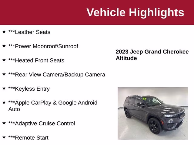 2023 Baltic Gray Metallic Clearcoat Jeep Grand Cherokee Altitude X 4X4 SUV