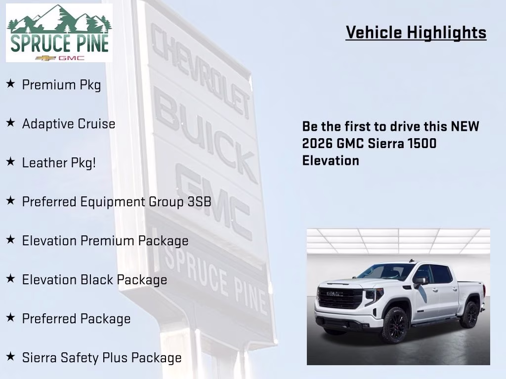 2026 Summit White GMC Sierra 1500 Elevation 4X4 Truck
