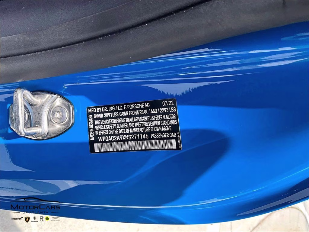 2022 Shark Blue Porsche 911 GT3 6-Speed Manual RWD Coupe