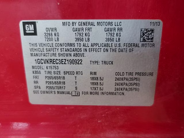 2014 Victory Red Chevrolet Silverado 1500 LT 4X4 Truck