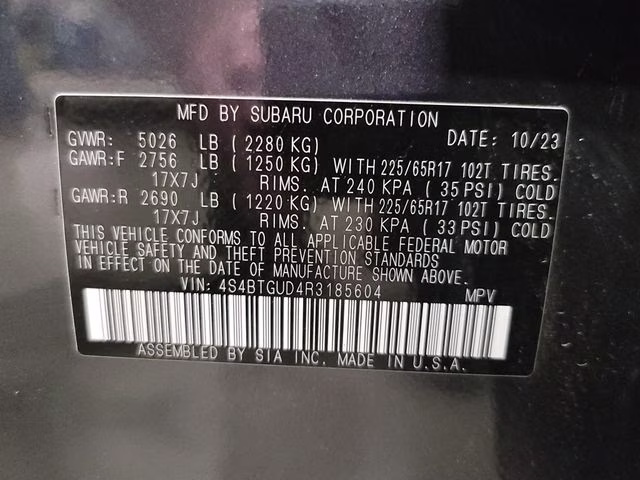 2024 Magnetite Gray Metallic Subaru Outback Wilderness AWD SUV