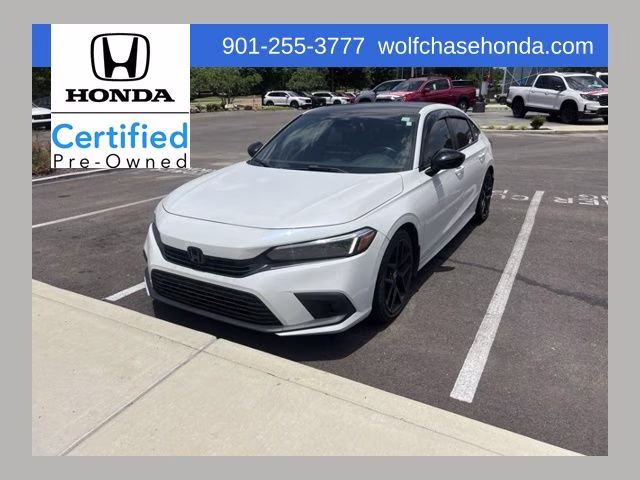 2022 Platinum White Pearl Honda Civic Sport FWD Sedan