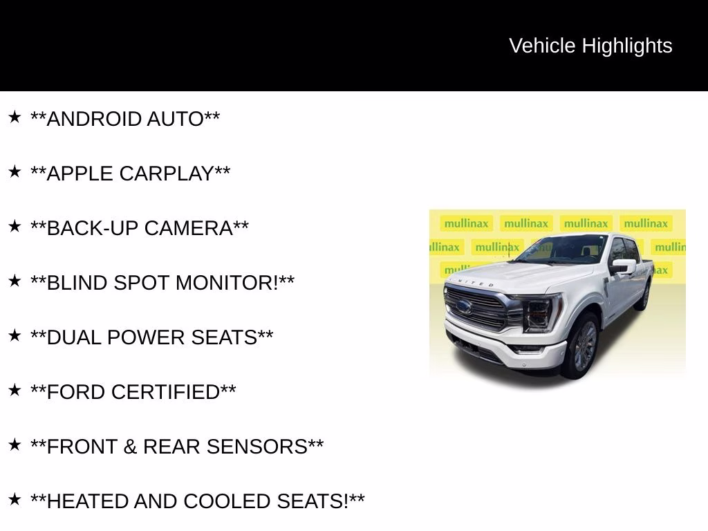 2021 White Metallic Ford F-150 Limited RWD Truck