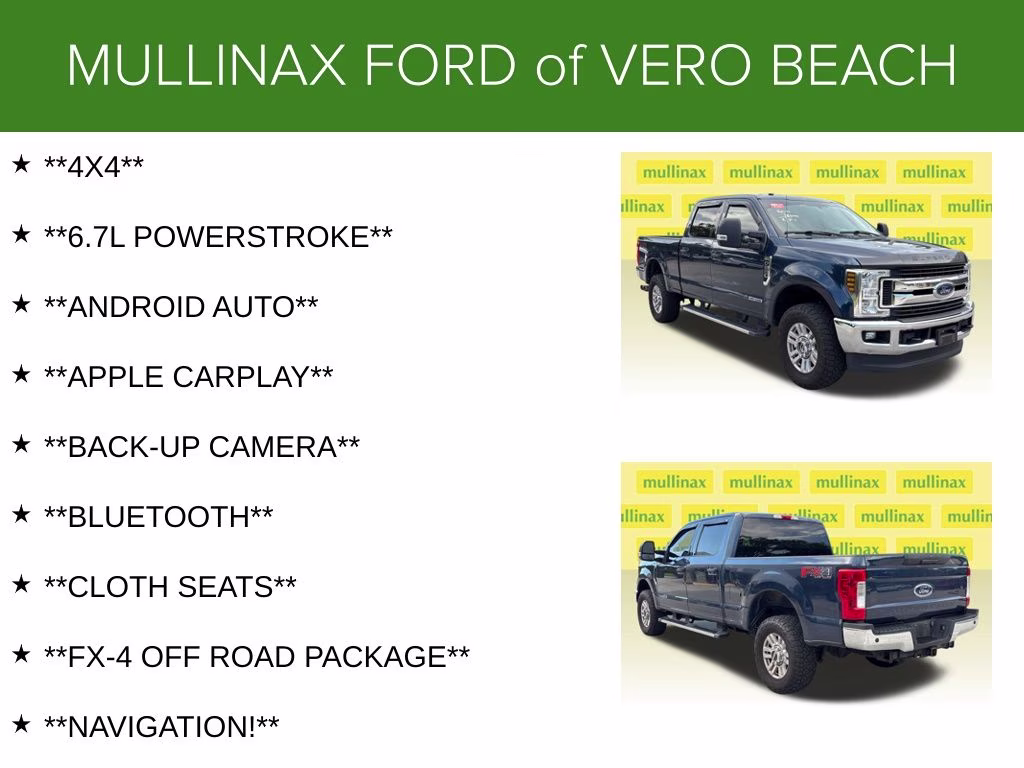 2019 Blue Ford Super Duty F-250 SRW XLT 4X4 Truck