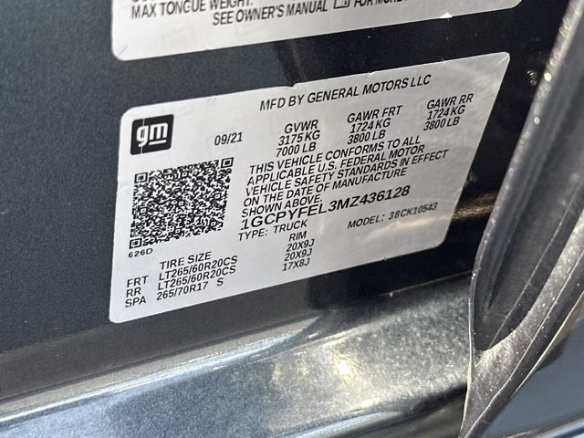 2021 Chevrolet Silverado 1500 4X4 Truck
