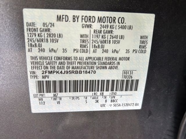 2024 Gray Metallic Ford Edge SEL AWD SUV
