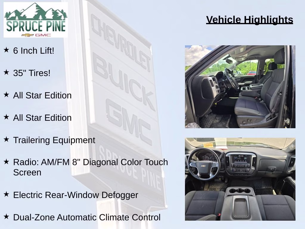 2015 Black Chevrolet Silverado 1500 LT 4X4 Truck