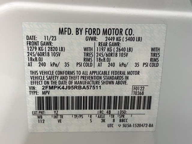 2024 Oxford White Ford Edge SEL AWD SUV