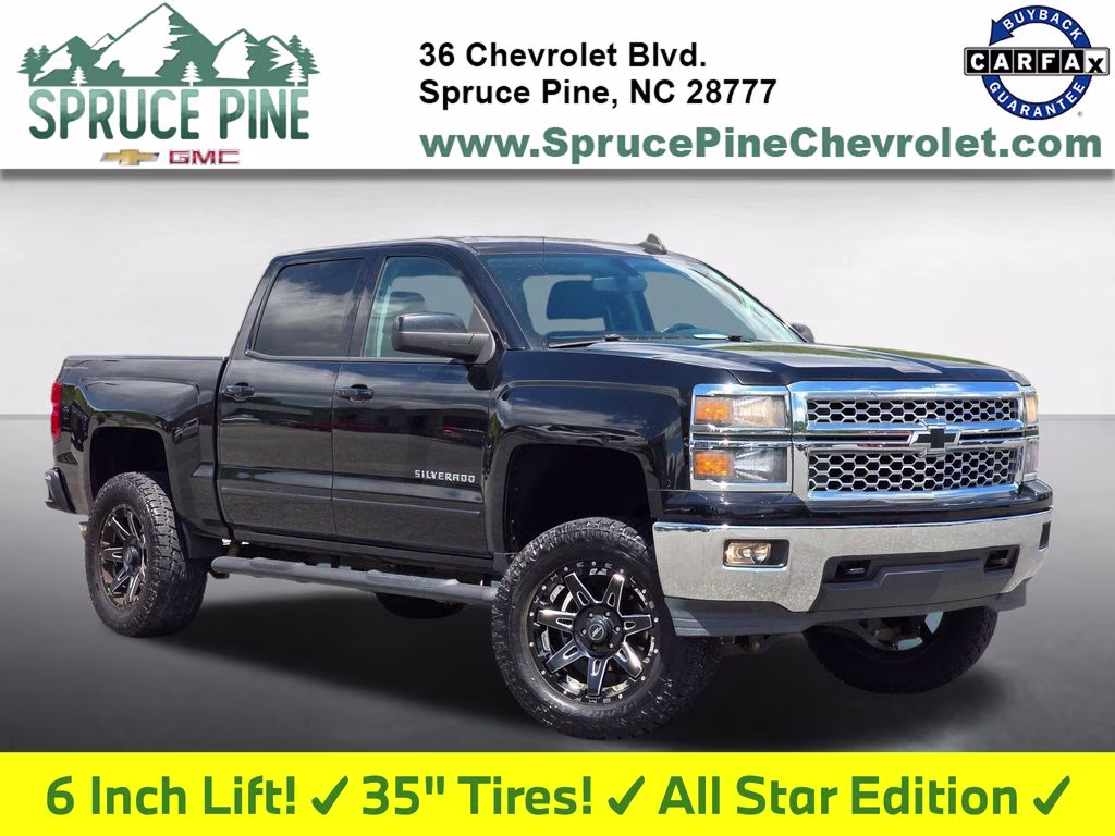 2015 Black Chevrolet Silverado 1500 LT 4X4 Truck