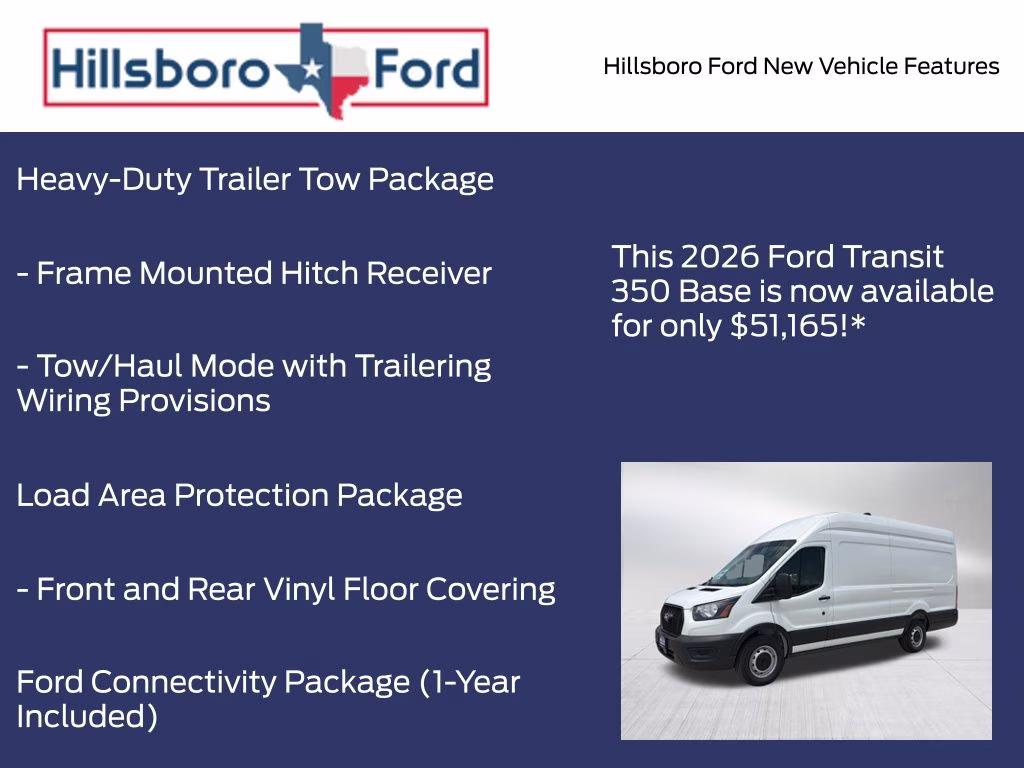 2026 Oxford White Ford Transit-350 Base RWD Van