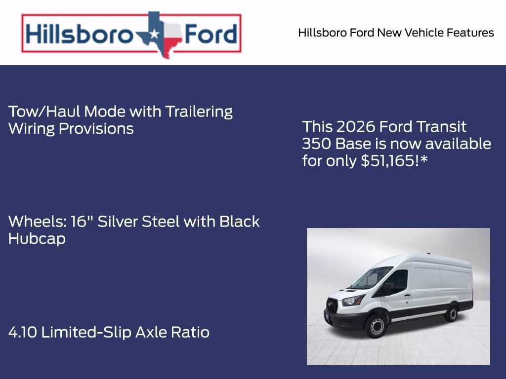 2026 Oxford White Ford Transit-350 Base RWD Van