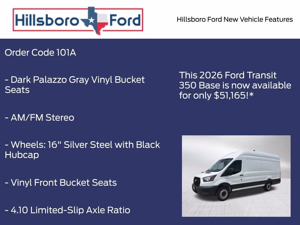 2026 Oxford White Ford Transit-350 Base RWD Van