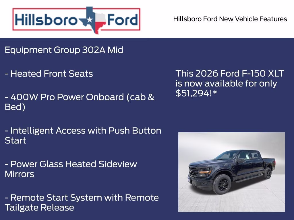 2026 Antimatter Blue Metallic Ford F-150 XLT 4X4 Truck