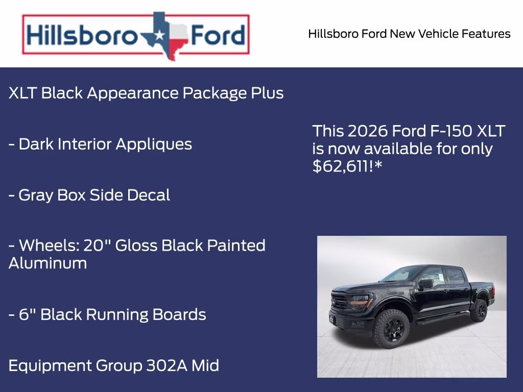 2026 Agate Black Metallic Ford F-150 XLT 4X4 Truck