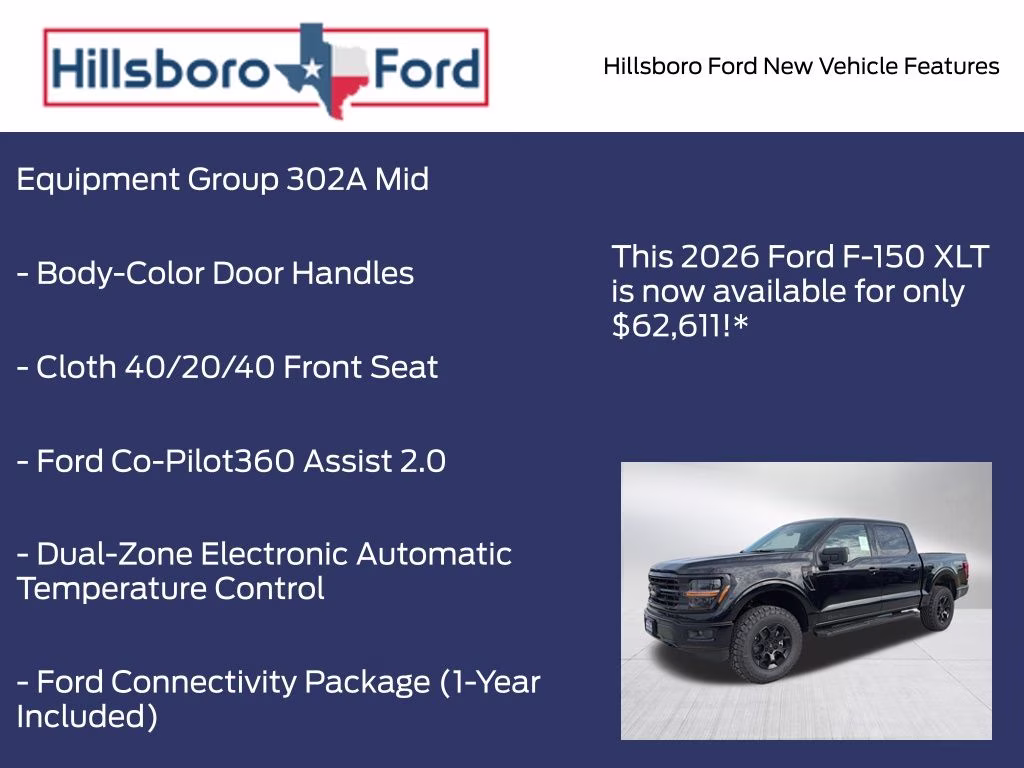 2026 Agate Black Metallic Ford F-150 XLT 4X4 Truck