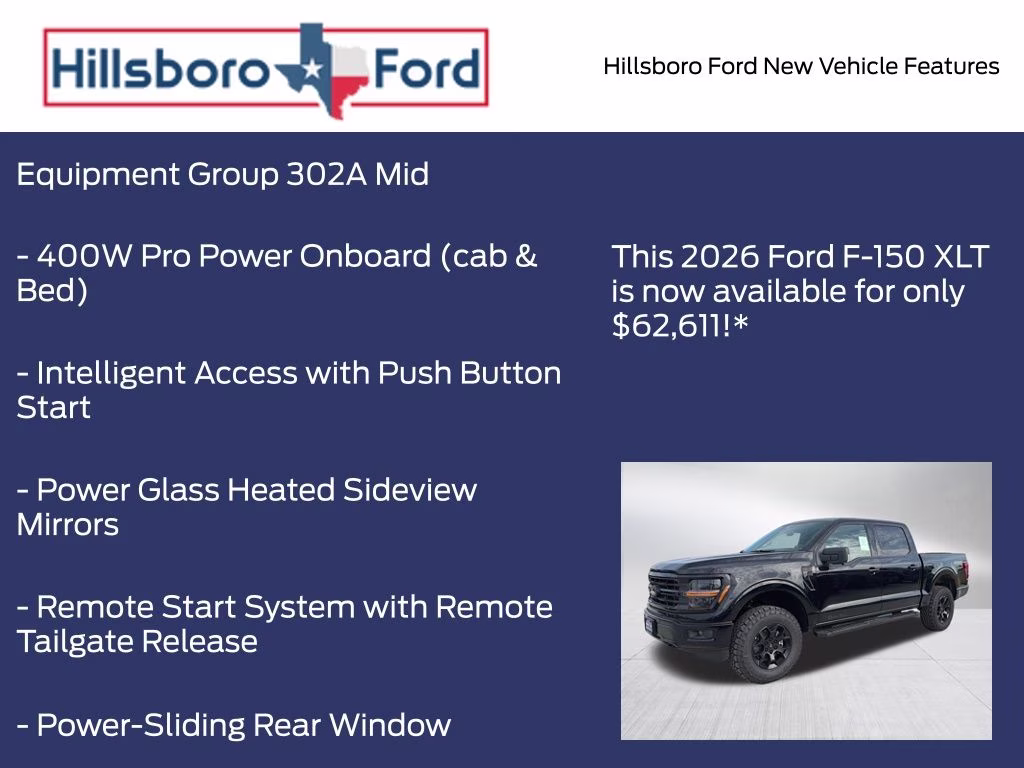 2026 Agate Black Metallic Ford F-150 XLT 4X4 Truck